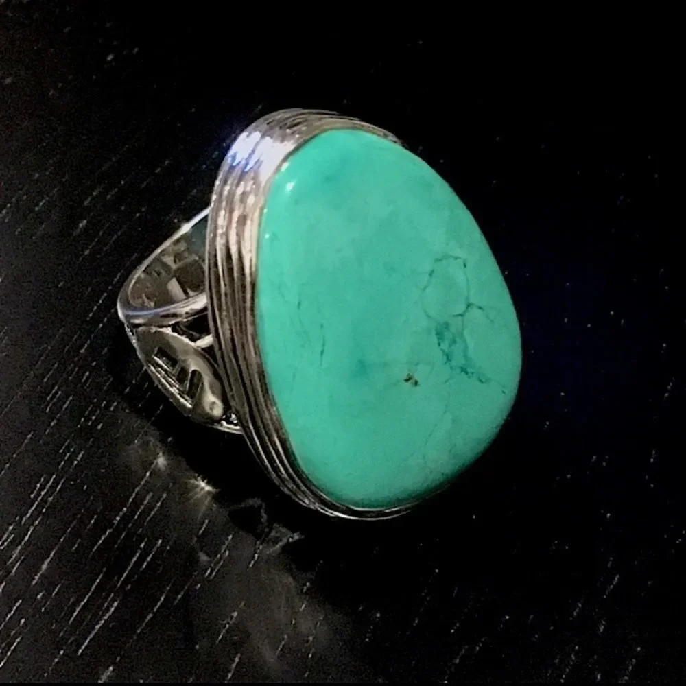 SILPADA Tumbled Turquoise Statement Ring Sz 8